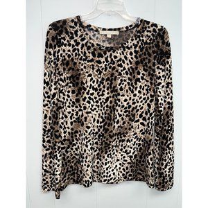 Compliments Women's Leopard Animal Print‎ Top Clouse Medium